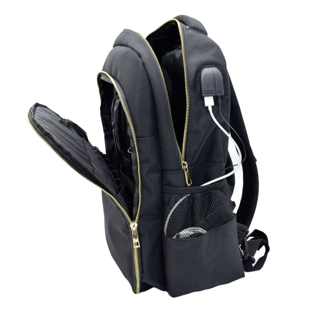 Mikinona Zaino e Resistente alla Pressione Portatile da Parrucchiere in Poliestere Nero, Borsa Porta Attrezzi Grande Capacità per Viaggio e Uso Quotidiano