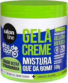 Salon Line, Gel&Creme, #todecacho, Fixação Ultra Extraordinária, Vegana - Para Cabelos Ondulados, Cacheados e Crespos
