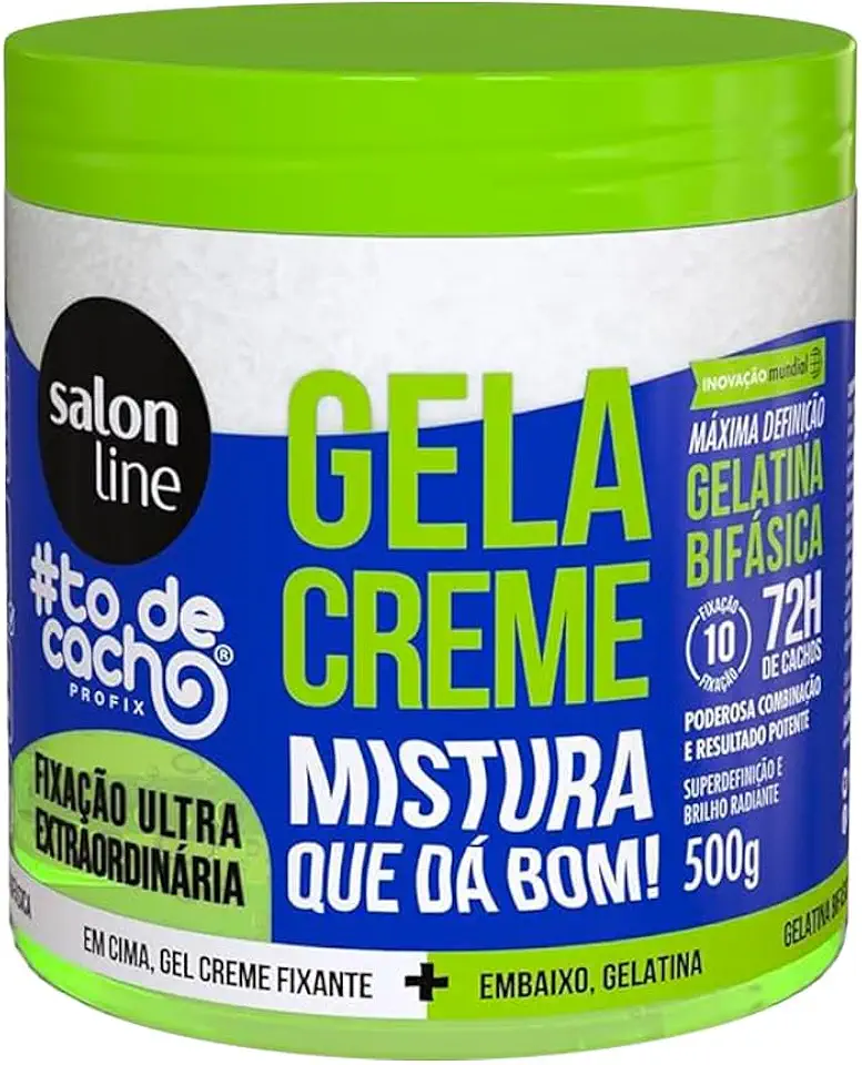 Salon Line, Gel&Creme, #todecacho, Fixação Ultra Extraordinária, Vegana - Para Cabelos Ondulados, Cacheados e Crespos