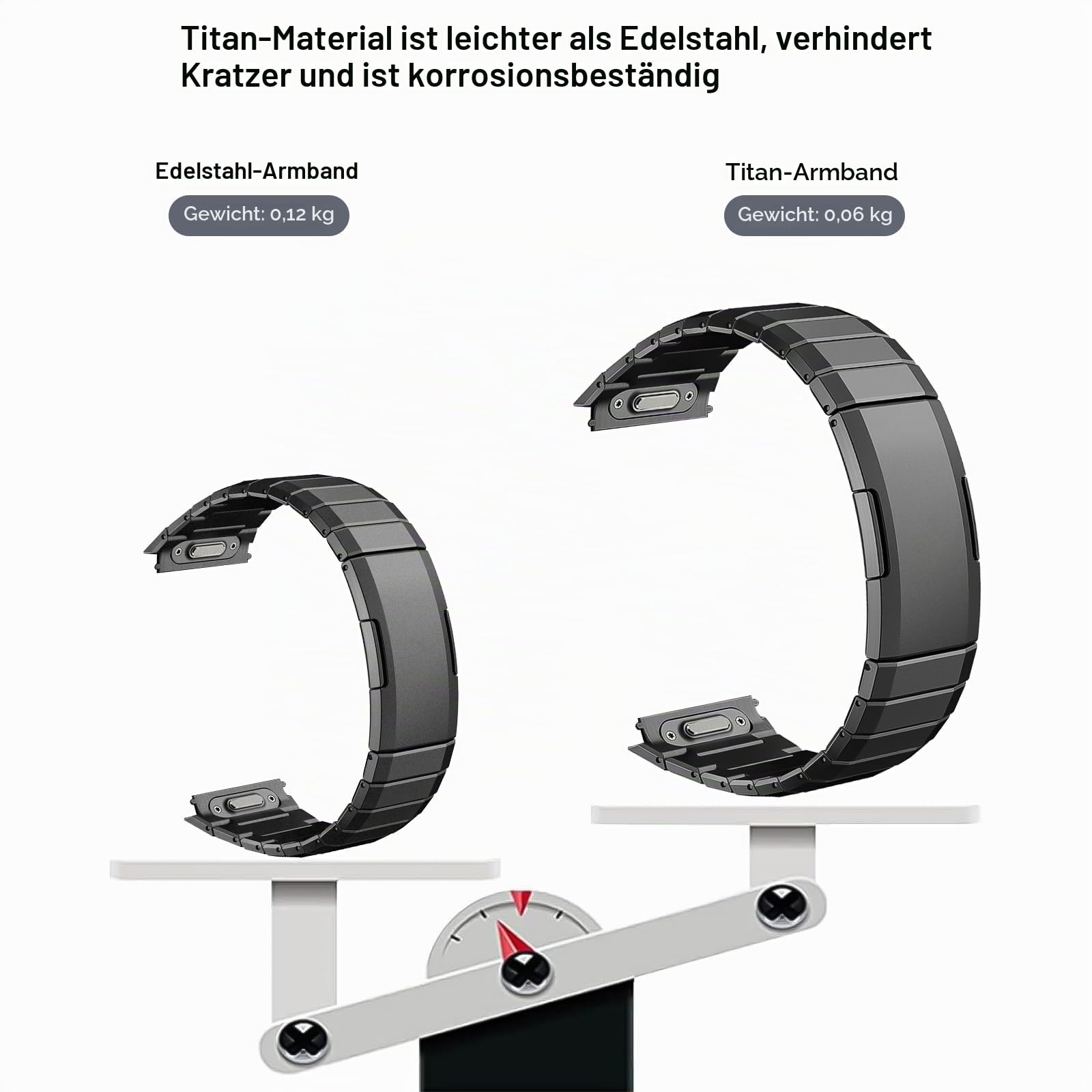 Titanium Armband Kompatibel mit Huawei Watch GT 6 Pro 46mm, Premium Titan Keine Lücken Uhrenarmband für Huawei Watch GT 6 Pro 46mm Ohne Werkzeug einstellbar Titan-Ersatzbänder für Herren Damen