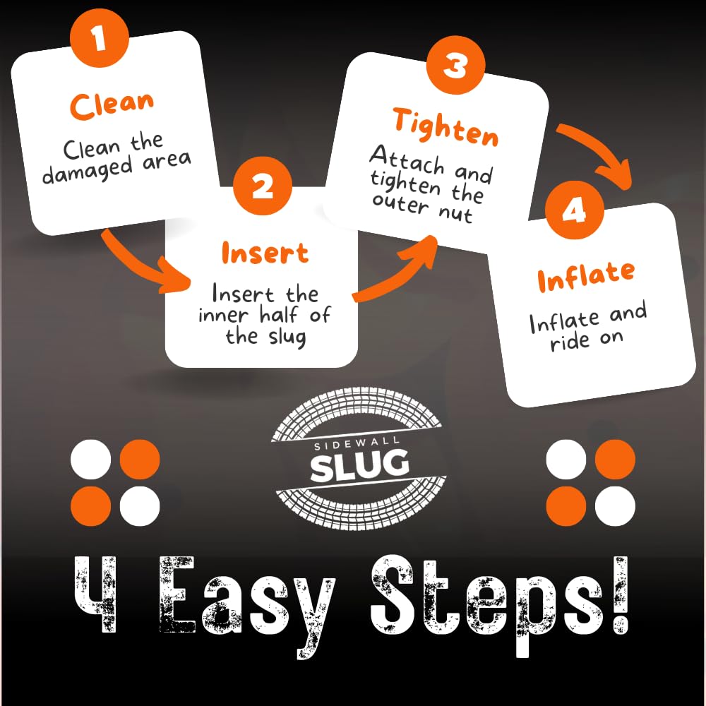 Sidewall Slug Tire Repair Kit Official – Emergency Sidewall Plug for ATV, UTV, Lawn Mower, Golf Cart, and Snow Blower Tires – Heavy-Duty Off-Road Tire Fix – Made in USA
