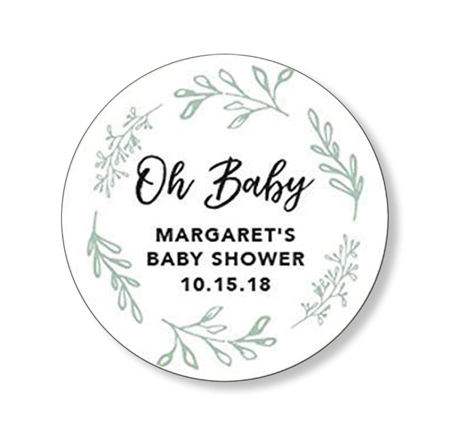 Oh Baby Shower Stickers, Baby Shower Favor Stickers, Custom