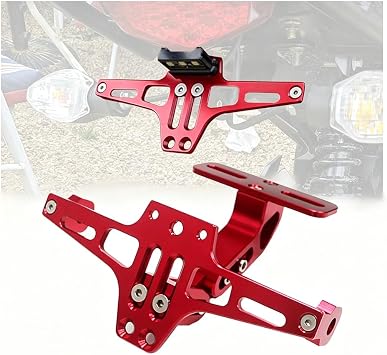 Motorcycle License Plate Holder Mount with LED Light for Honda Monkey 125 2018-2026 Aluminum Adjustable Motorcycle Tail License Plate Bracket Fender Eliminator Kit