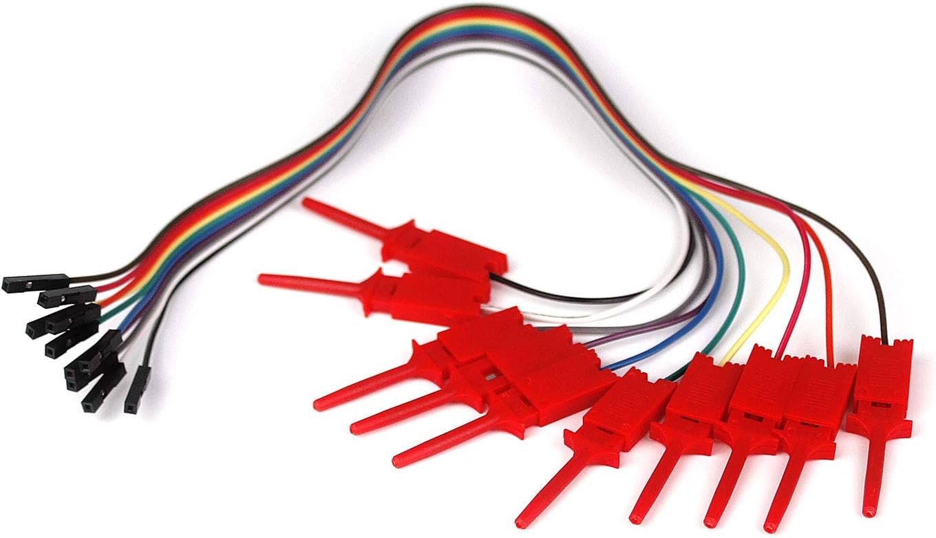 Angelkiss 10pcs Dupont thread USB Logic analyzer Test Hook Clip Grabber Jumper Wires & Interface Pins Ideal for Electronic Experiment