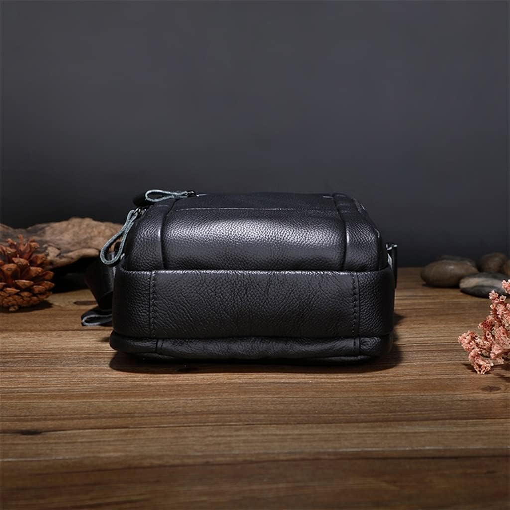 Men's Real Crossbody Bag Layer Leather Shoulder Bag Retro Large Capacity Multifunctional Satchel