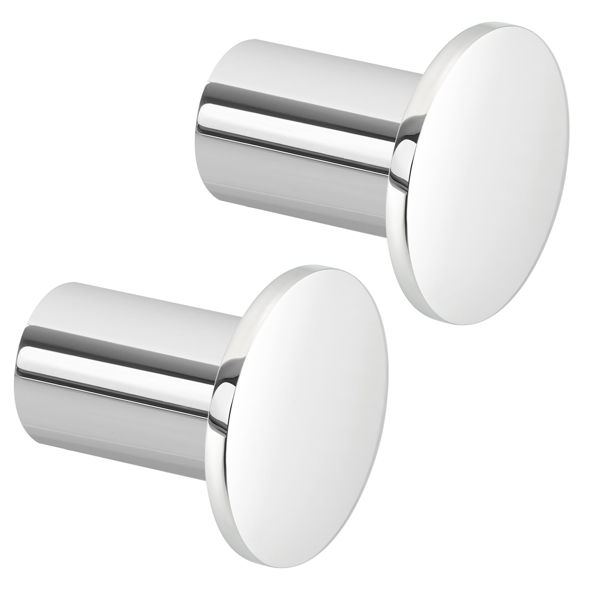 SAYAYO Ganci Accappatoio Bagno Ganci Appendiabiti, Appendi Strofinacci Cucina Gancio da Parete Appendi Accappatoio Bagno Grande Gancio in Acciaio Inox Cromo Lucido, 2 Pezzi, 45MM