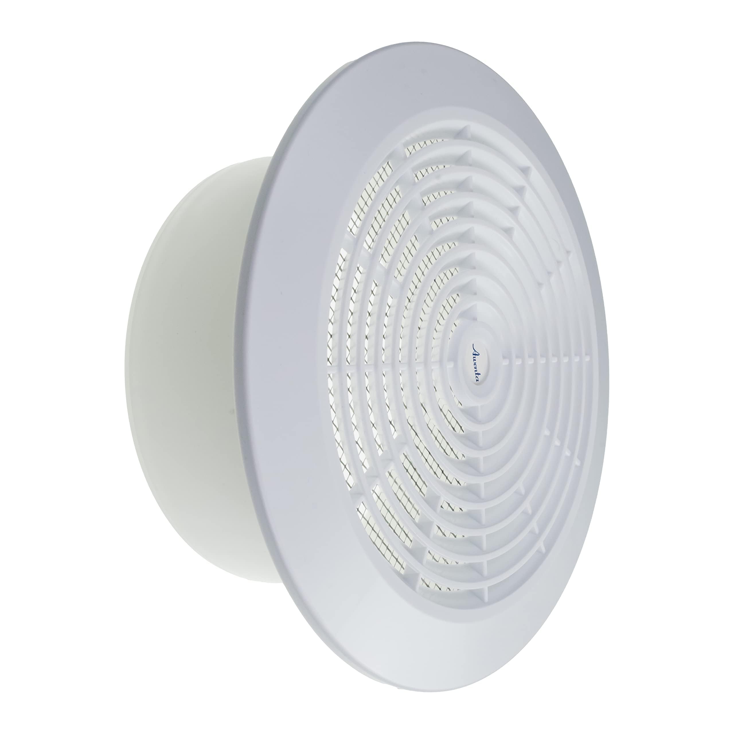 Vent Systems 150 mm / 5.90'' Inch - White - Plastic - Dismantable Ceiling Grille - Round Air Vent Louver - Grill Cover - Nylon Screen - HVAC Vents for Bathroom, Home Office, Kitchen