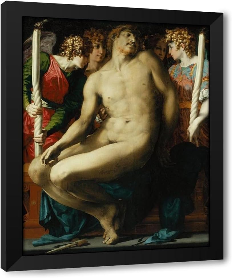ArtDirect The Dead Christ with Angels Custom Framed Art Print Giclee Print or Canvas Options with Various Sizes and Customization by Fiorentino, Rosso