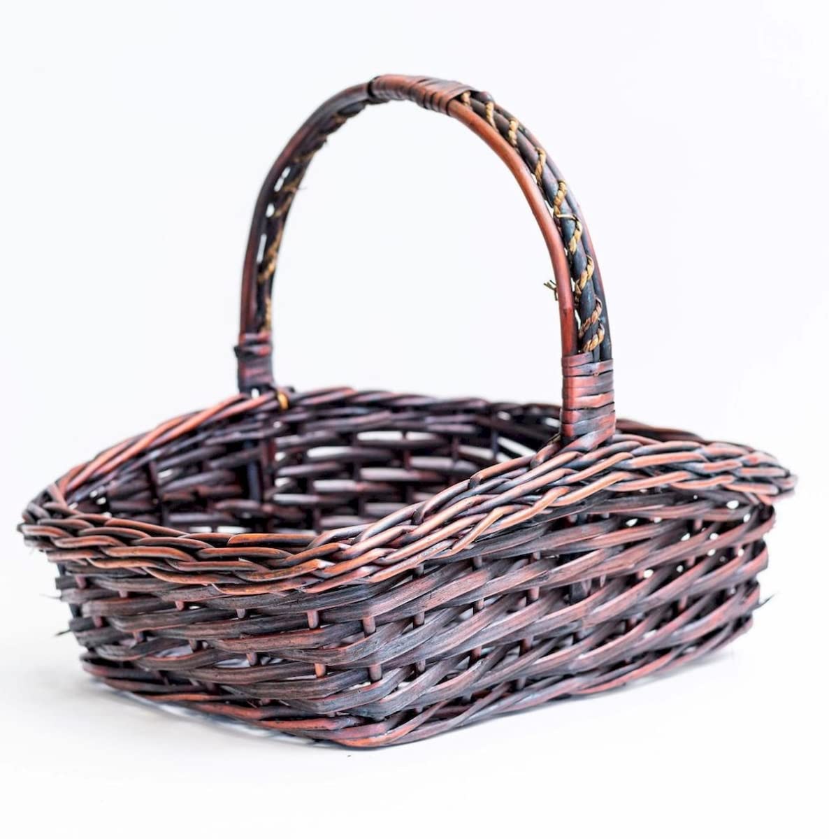 Willow with Brown Handle Basket