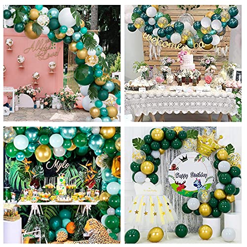 O-Kinee Ballonnen groene witgouden ballonnen, 55 stuks metallic groene ballonnen, ballonnenslinger groen, confetti… - Image 6
