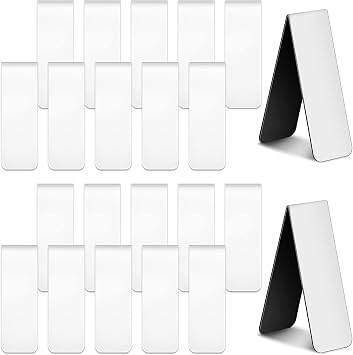 Eaasty 30 Pieces Magnetic Sublimation Bookmark Bulk DIY Book Marker Clip Blank Page Marker for Student Teacher Book Lover Gift Home Classroom Office Reading SuppliesClassic