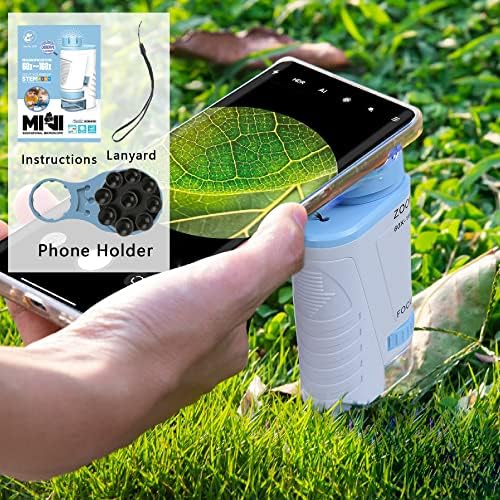 Pocket Microscope for Kids - Portable Mini Microscope 60x-160x with LED Light, Handheld Microscope for Kids and Students Microbiological Observation Learning, Surprise Gift for Children's Day(Blue) 3 61QJGHKBV7L. AC
