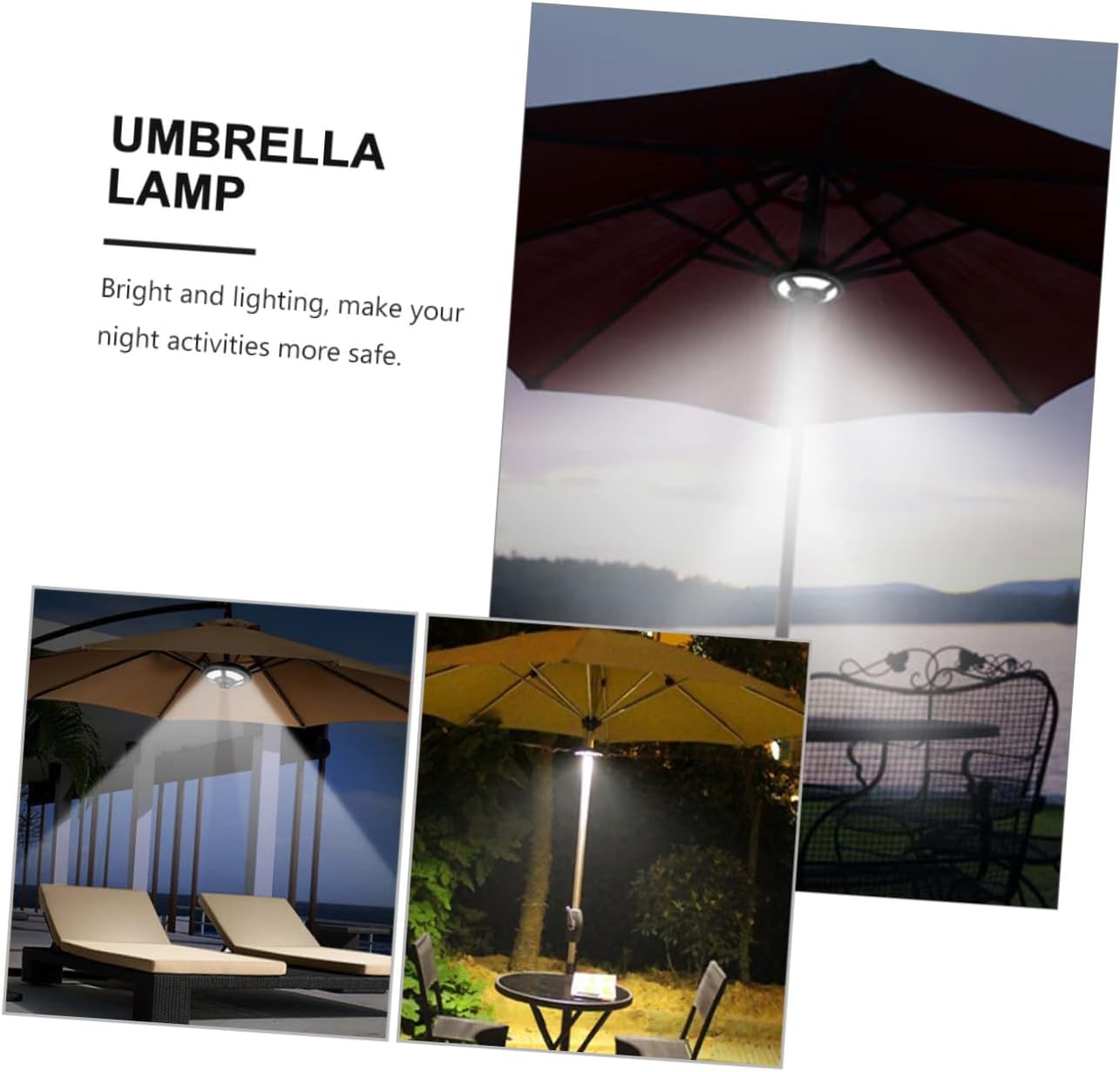 Tofficu Portable Led Camping Umbrella Lamp Solar Lights for Camping Led Tent String Light
