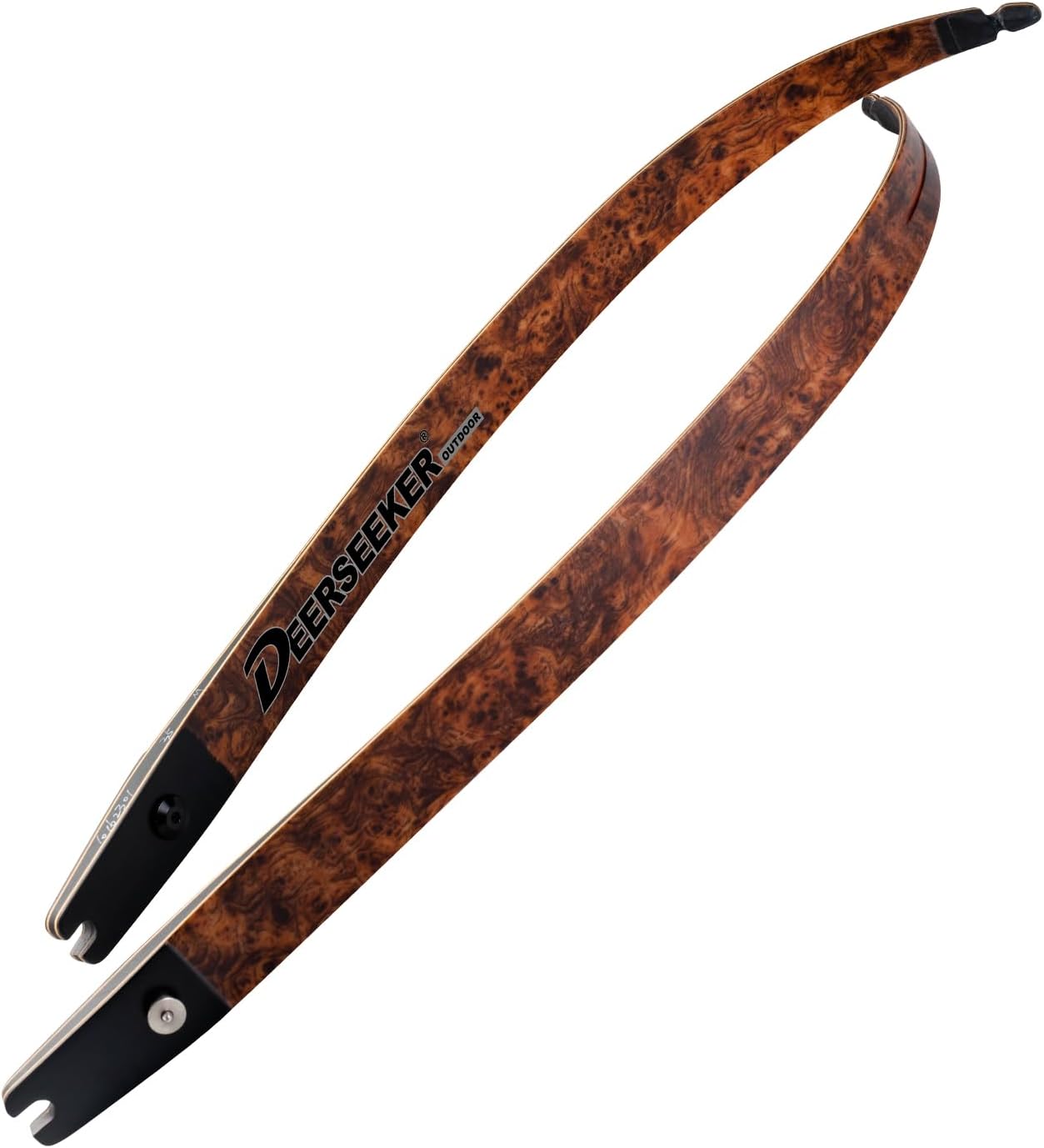 Deerseeker Archery ILF Recurve Limbs with Woograin Finish Laminated Recurve Limbs Short, Medium, Long Size for Traditional Competition Tournament 20-60lbs