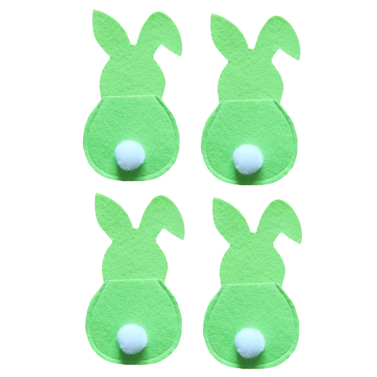 Elnwnnkc 4Pcs Easter Fork Holder Cover Cutlery Bags Supplies Storage Cover for Festival Holiday Party Desktop Easter Cutlery Bag
