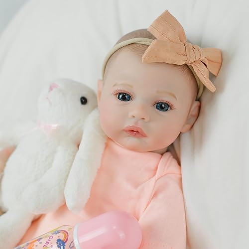Muñecas de bebé Reborn de 18 pulgadas, muñecas de bebé recién nacidas realistas con cuerpo suave y pesado, accesorios de regalo para niños a partir