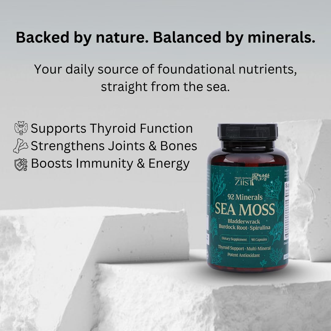 Ziist Wildcrafted Sea Moss Supplement – 90 Veg Capsules | with Bladderwrack, Burdock Root & Spirulina | Natural Superfood for Energy & Immunity 2