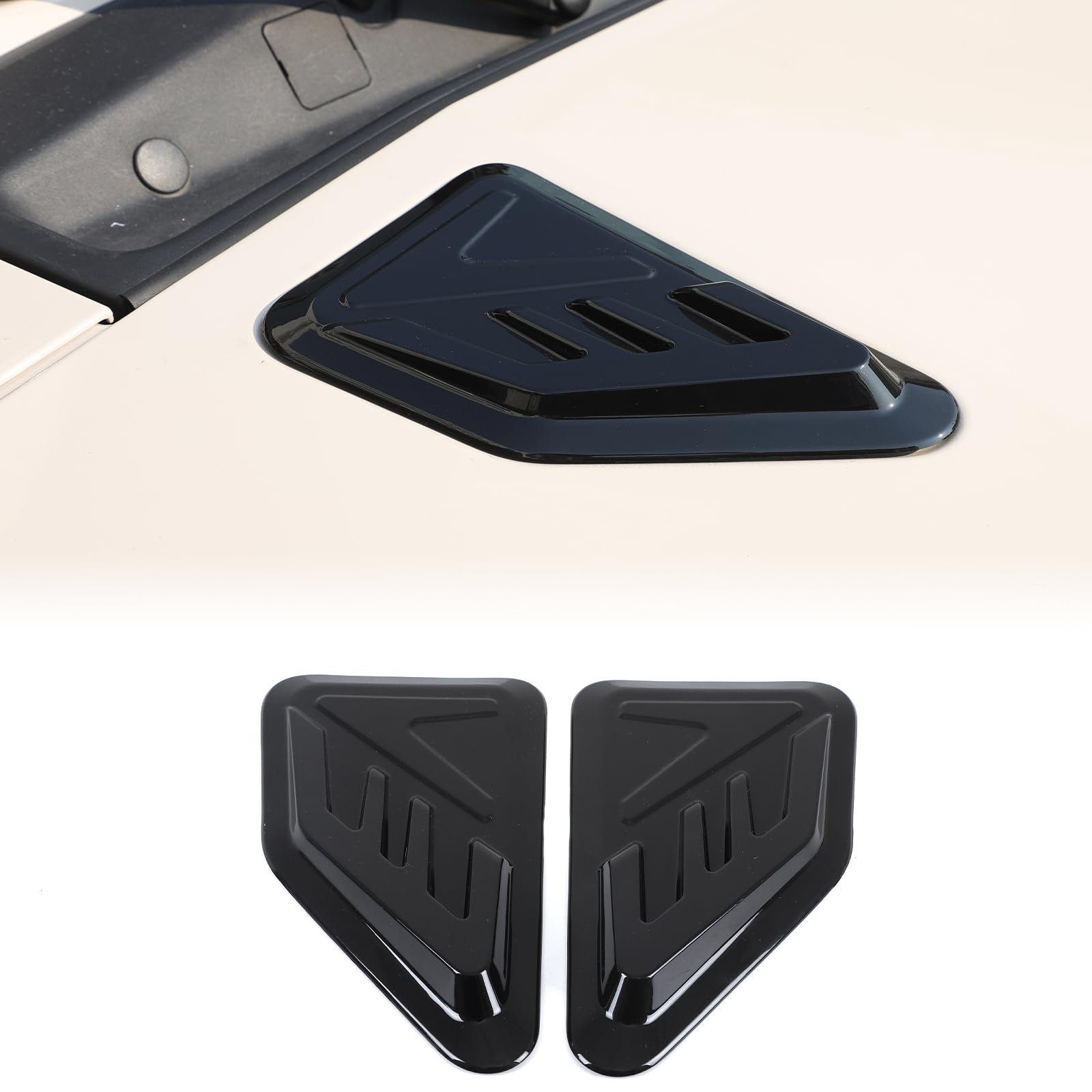 Bekantogy 2PCS Front Hood Trim Cover Compatible with INEOS Grenadier 2022-2025 ABS Front Hood Protector Decorative Panel Sticker Protective Exterior Trim (Piano Black)