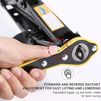 Jack Ratchet Wrench, Car Steel Jack Long Handle Wrench Tool, 360 Rotating Labor-Saving Scissor Jack Wrench with Forward and Reverse Knobs, Universal Car Accessories (Without Accessories)
