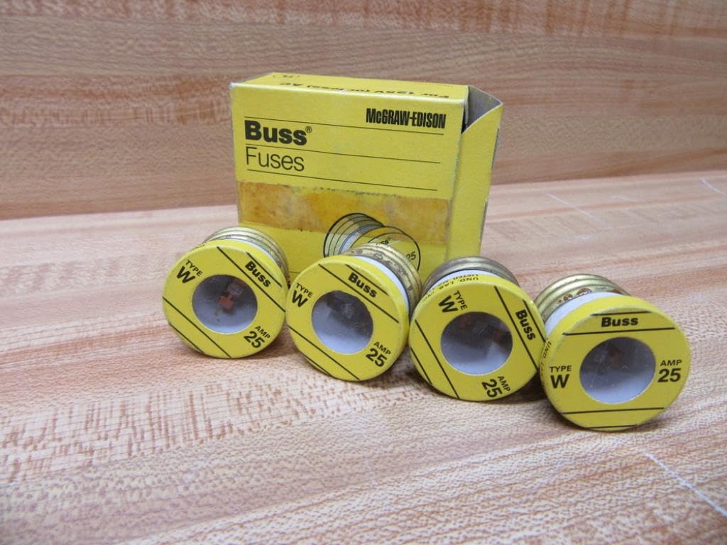 Bussmann W-25 Plug Fuse W25 Buss (Pack of 4)