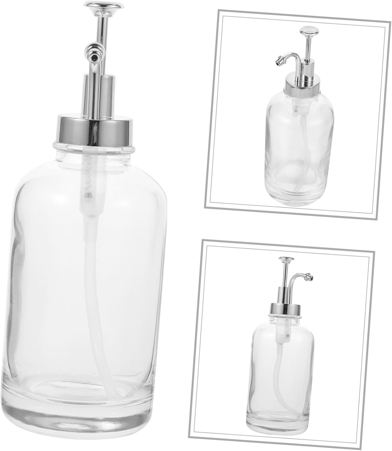 HEMOTON Glass Soap Bottle Syrup Dispenser Simple Syrup Bottle Hand Soap Dispenser Foam Pump Bottle Glass Honey Jar Honey Dispenser Syrup Pump Dispenser for Coffee Bar Syrup Container