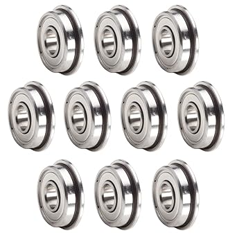 F695 Flanged Ball Bearing,5x13x4mm ABEC-5 High Precision Chrome Steel Metal Shielded Sealed,F695ZZ 3D Printer Bearing (Pick of 10Pcs)