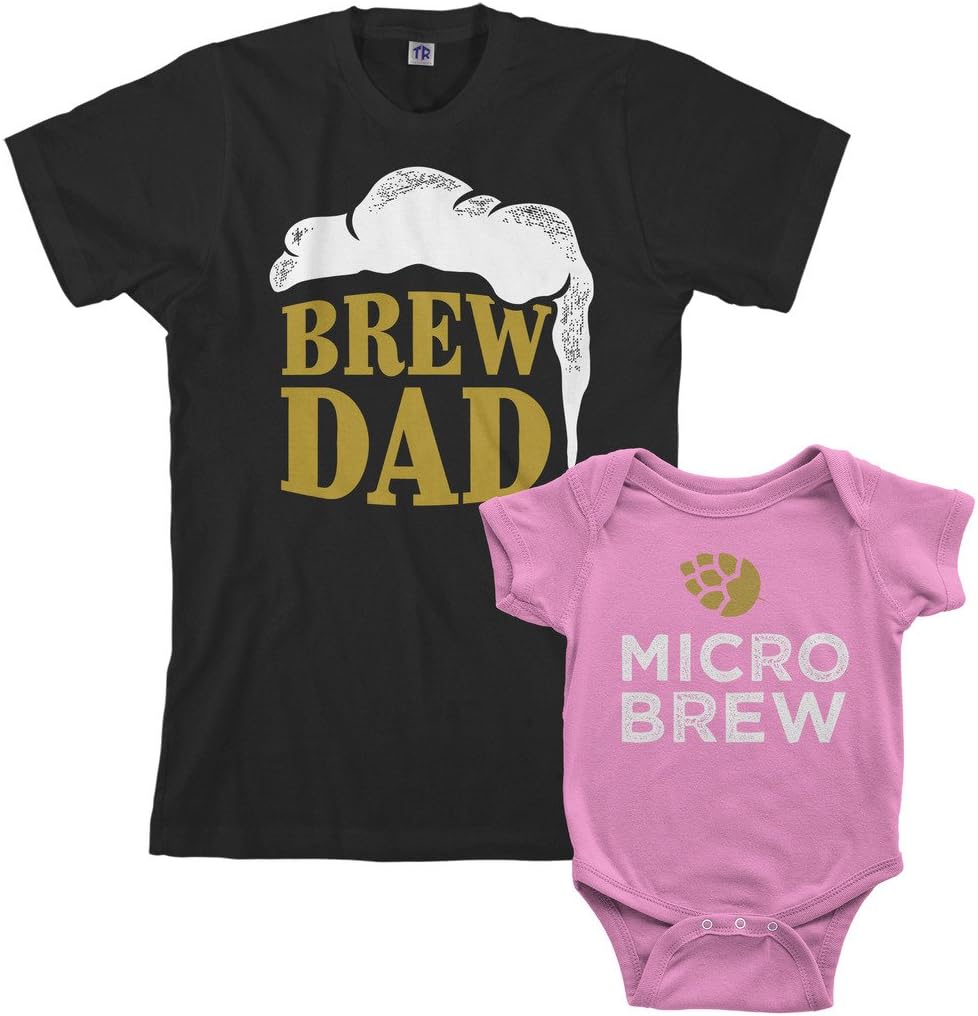 Threadrock Brew Dad & Micro Brew Infant Bodysuit & Men's T-Shirt Matching Set