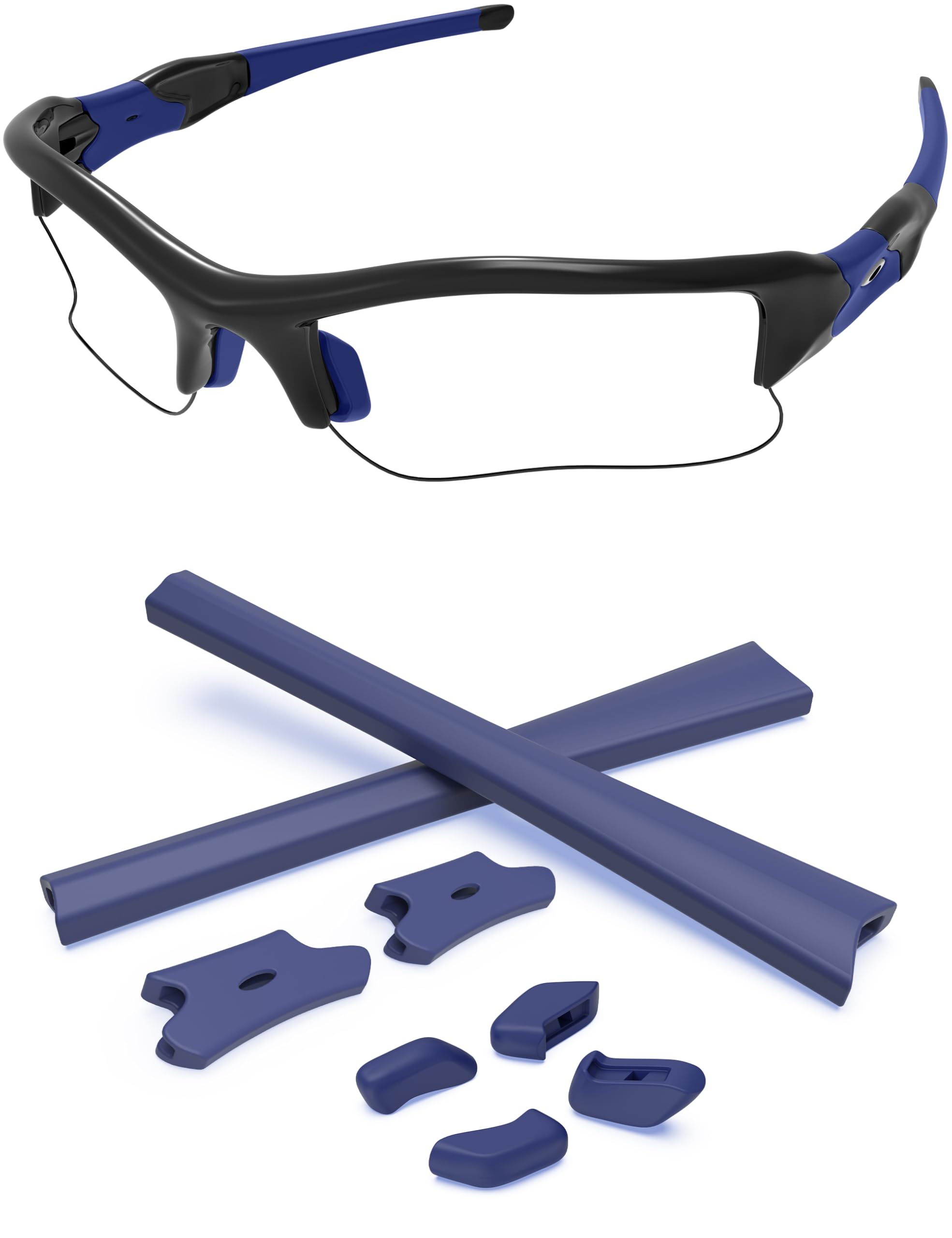 Replacement Nose Pieces &amp; Ear Socks Rubber Kits for Oakley Flak Jacket OO9008/Flak Jacket XLJ OO9009