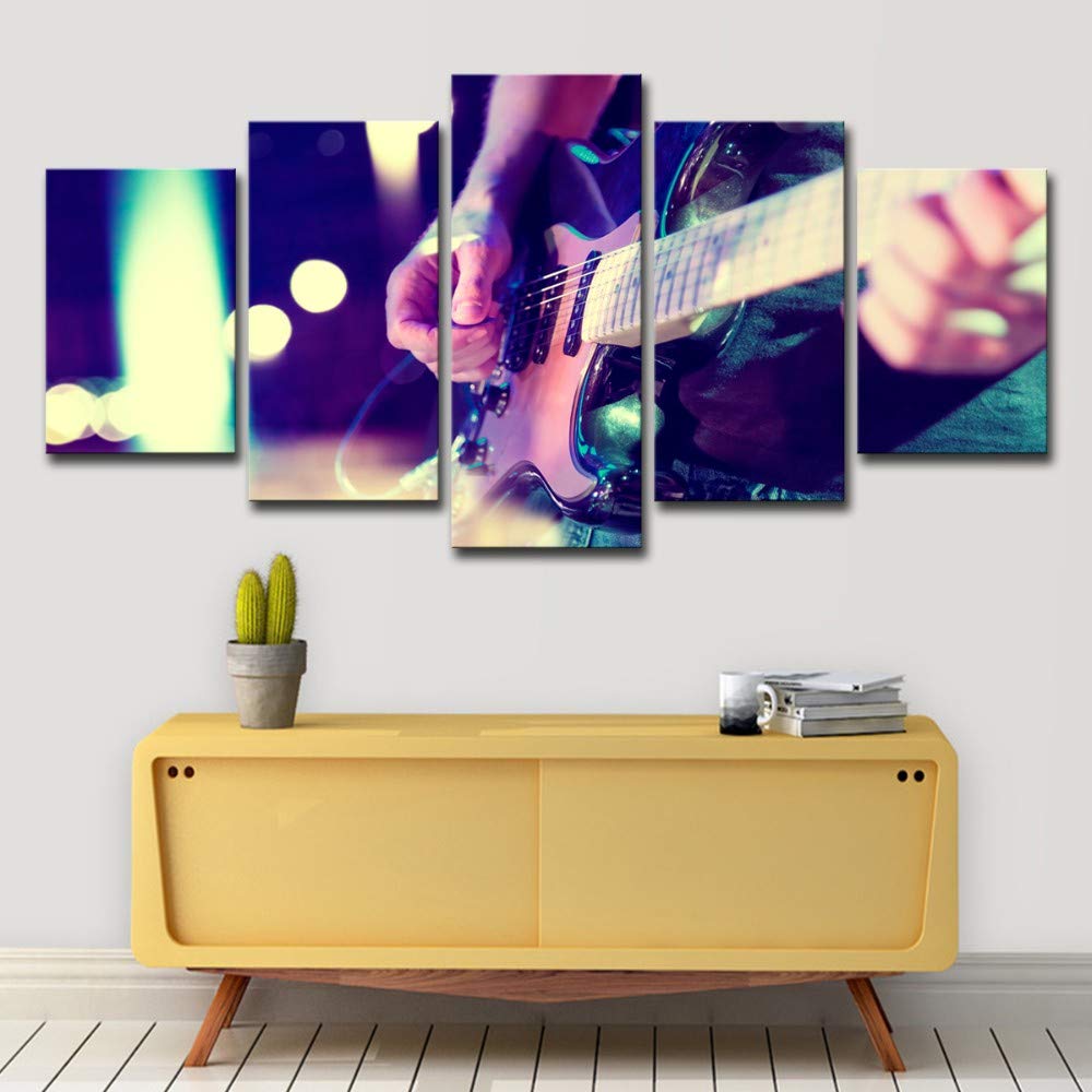 ZHAOCAI Hd Printed 5 Piece Canvas Art Music Drum Violin Wall Pictures For Living Room Modern Canvas Painting