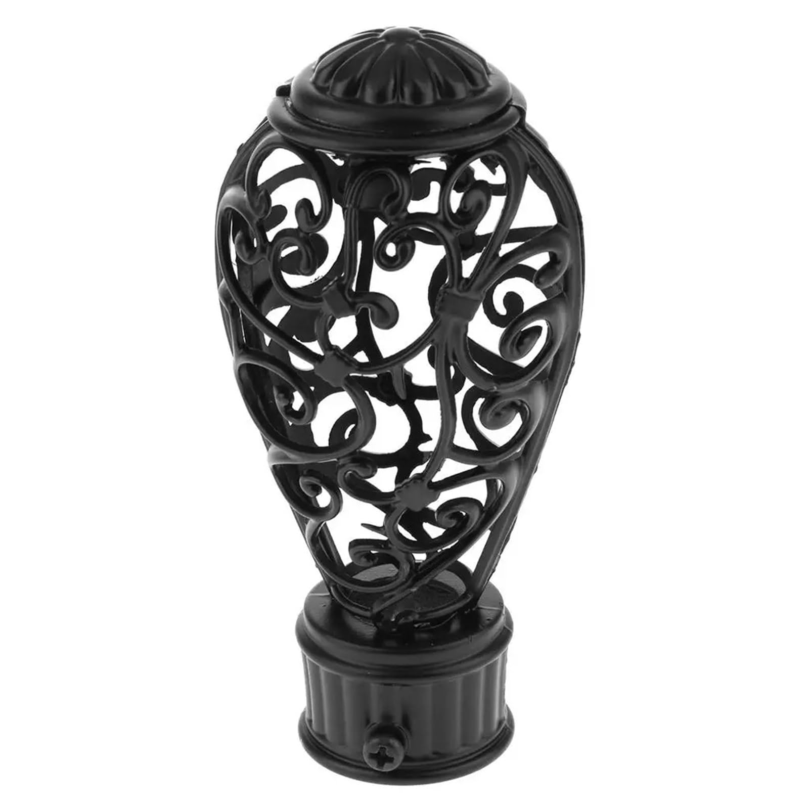 LUYSGBXR Curtain Rod Head Curtain Rod End Unique Design 28mm Diameter Finial Caps Black(Style 02)