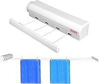 Vista 9 de Tendedero retráctil telescópico para secado de ropa para suministros interiores y exteriores (cuatro cuerdas)