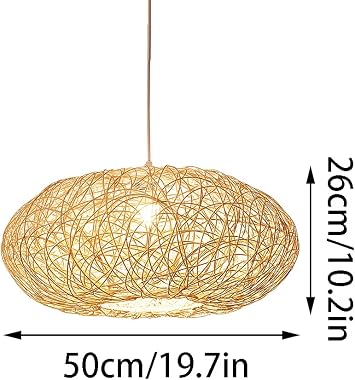 Bamboo Weaving Pendant Light Bamboo Lantern Pendant Lamp Lantern Lamp Rattan Single Light Weaving Natural Wooden E27 Lighting Pendant Lamp Commercial Lighting for Restaurants and Hot