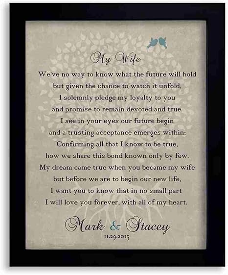 Thank You Cadeau Pour Votre Femme A Mariage Amour Poeme Cadeau Personnalise A Partir De Groom