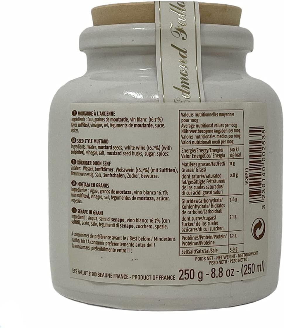 Edmond Fallot | Grains de moutarde de Dijon - Pot en grès de 250 g