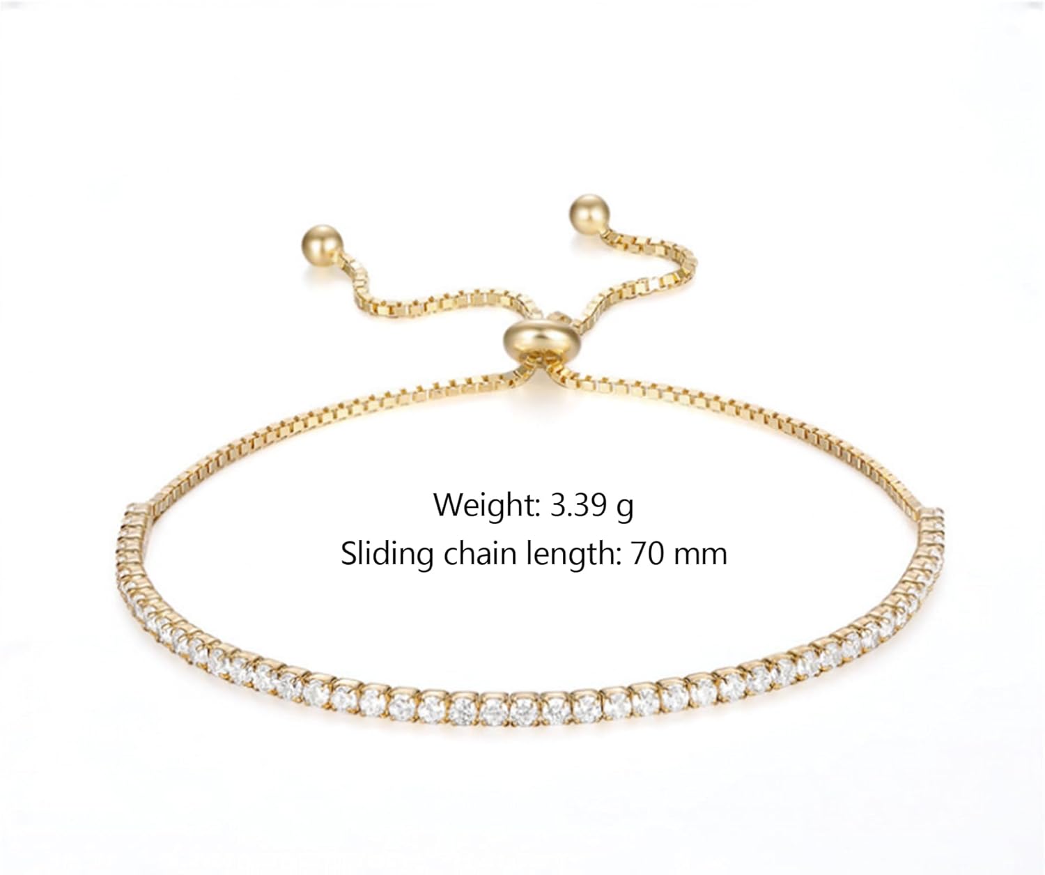 925 Sterling Silver Cubic Zirconia Tennis Bracelet for Women Sparkling Classic 1mm Simulated Diamond Charm Chain Bracelets Bridal Wedding Birthday Jewelry Gifts for Wife Mom - Image 4