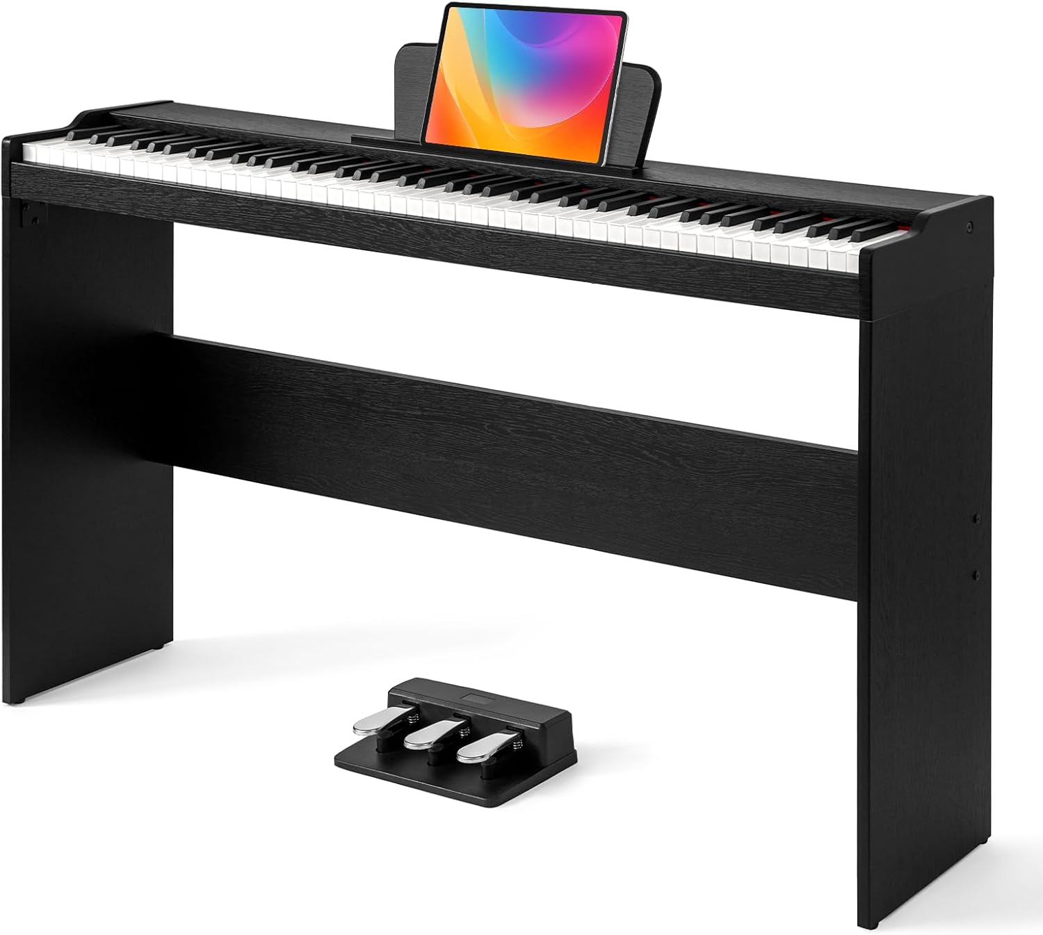 AiJoy Digital Piano 88 Key Semi-weighted Keyboard, Compact Beginner Home Electric Piano, Minimalist Design, Elegant Keyboard Piano With 3-Pedal Unit, USB-MIDI/Headphone Support (ADP10-M)