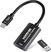 Vista 1 de Tarjeta de captura de video, USB 3.0 HDMI a USBC tarjeta de captura de audio, dispositivos de captura 4K 1080P60 para juegos grabadora de video
