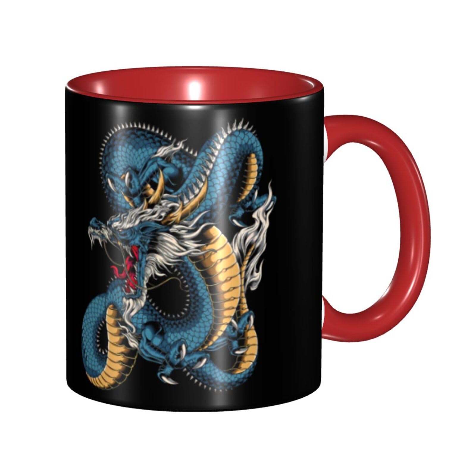 Amazon.co.jp: マグカップ 龍神 竜 ドラゴン柄 コーヒーカップ 陶器