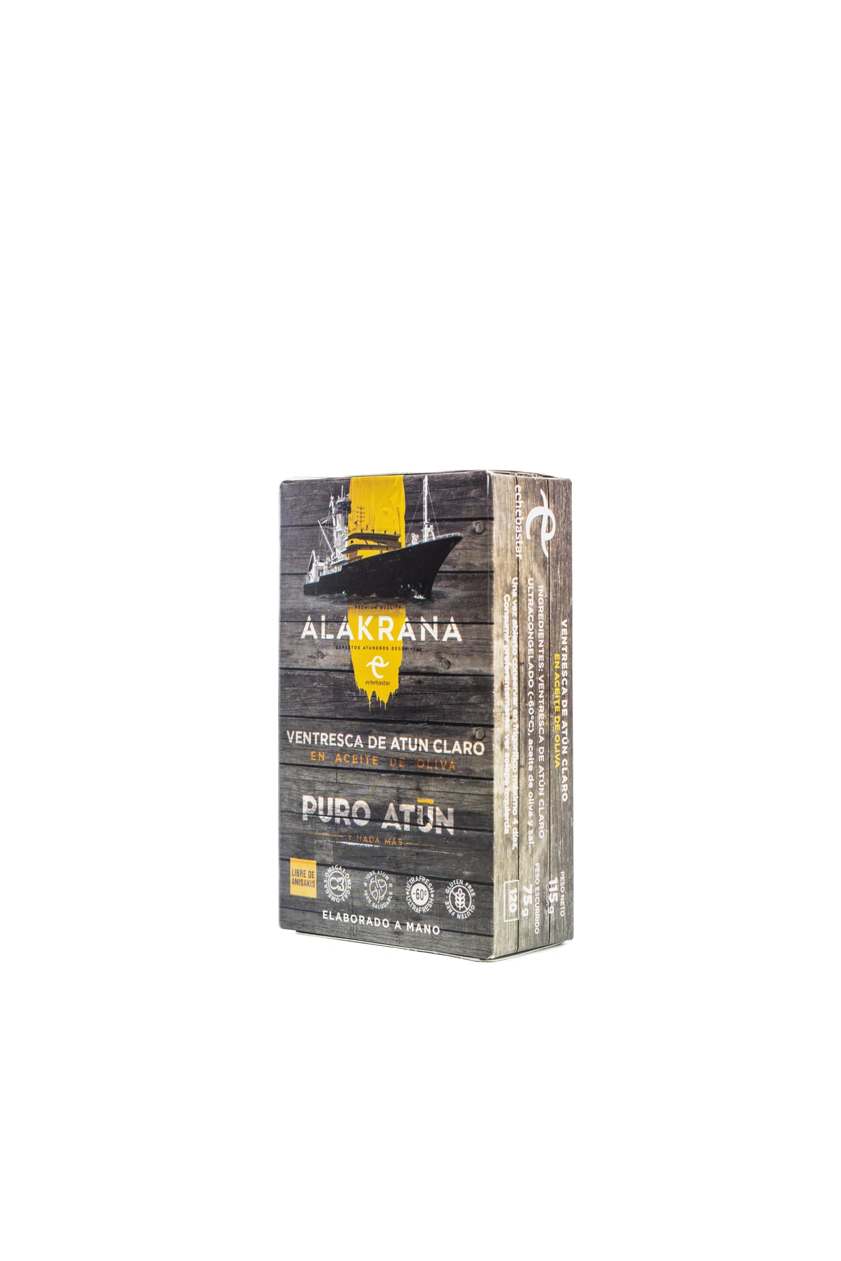 Ventresca de Atún Ultra Alakrana en aceite de oliva, 1 pack de 6 latas de 115gr