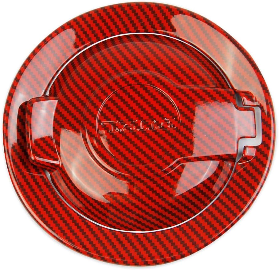 Red Carbon Fiber Style Fuel Tank Cover Trim Accessories Gas Door for Dodge Challenger 2008-2023