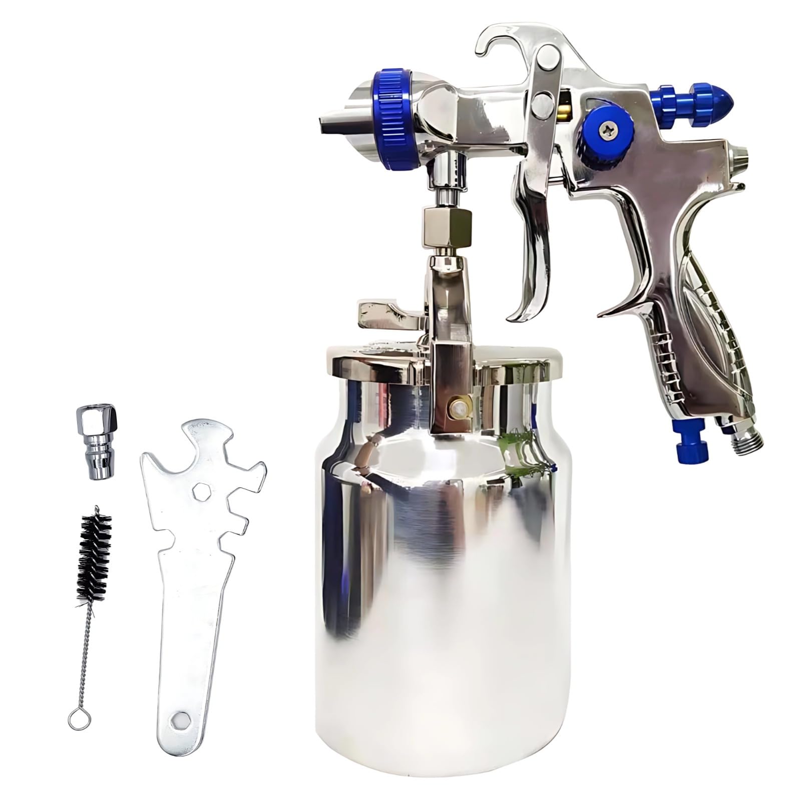Malowanie motoryzacyjne i meble idealne, profesjonalny pistolet natryskowy Hvlp, akcesoria i klucz w zestawie, dysza 1,7 mm/0,2 cm, wysoka atomizacja, kontrola precyzji powietrza