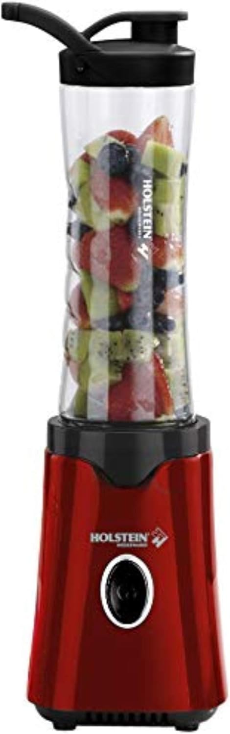 Holstein Housewares HH-0914902RM Personal Single-Serve Blender, Metallic Red