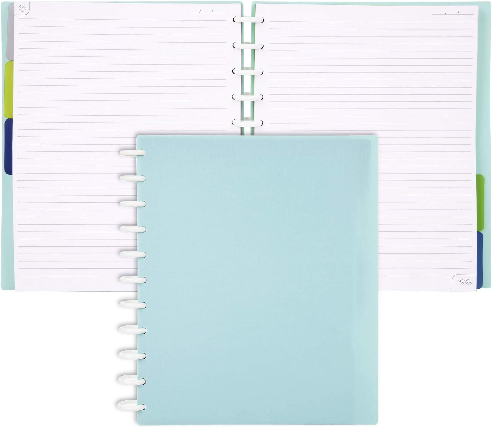 Talia Discbound Notebooks, Planner, Customizable, (Summer Blue, Letter (8.5in x 11in))