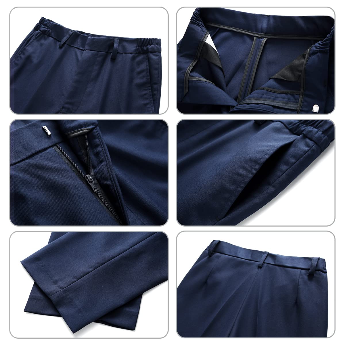 KUDORO Jungen Anzug 3 Teilig Klassisch Slim Fit Blazer Weste Hose