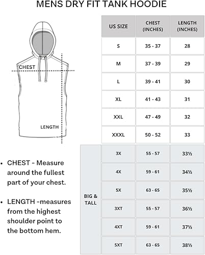 Miniatura 6 de Real Essentials Paquete de 3 Camiseta sin mangas con capucha para hombre Dry-Fit Active - Sudadera con capucha sin mangas con cordón (disponible en