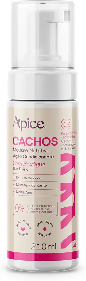 Ápice Mousse Nutritivo Cachos Essence com Manteiga de Karité e Coco | Definição e Volume Natural | 210 ml