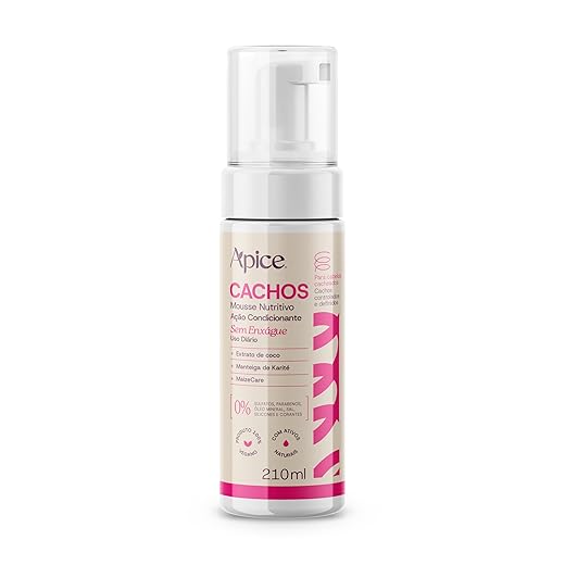 Ápice Mousse Nutritivo Cachos Essence com Manteiga de Karité e Coco | Definição e Volume Natural | 210 ml