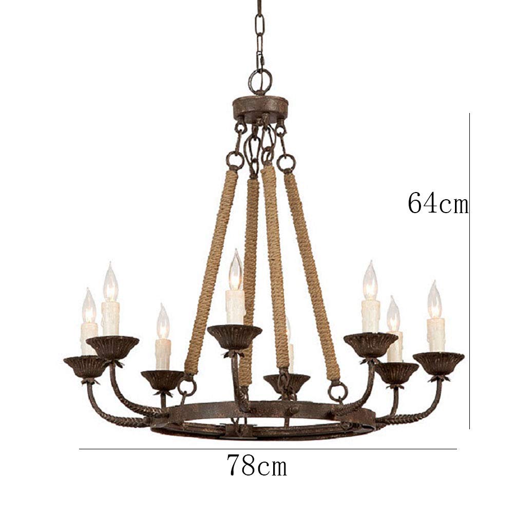 Retro Industriestil Kerze Während Lighting,E14 Amerikaner Land Eisenkunst Kronleuchter Beleuchtung,Hängendes Licht,Schlafzimmer Abendessen Wohnzimmer Abendessen Café-Retro zu tun alte rost farbe 8 kop