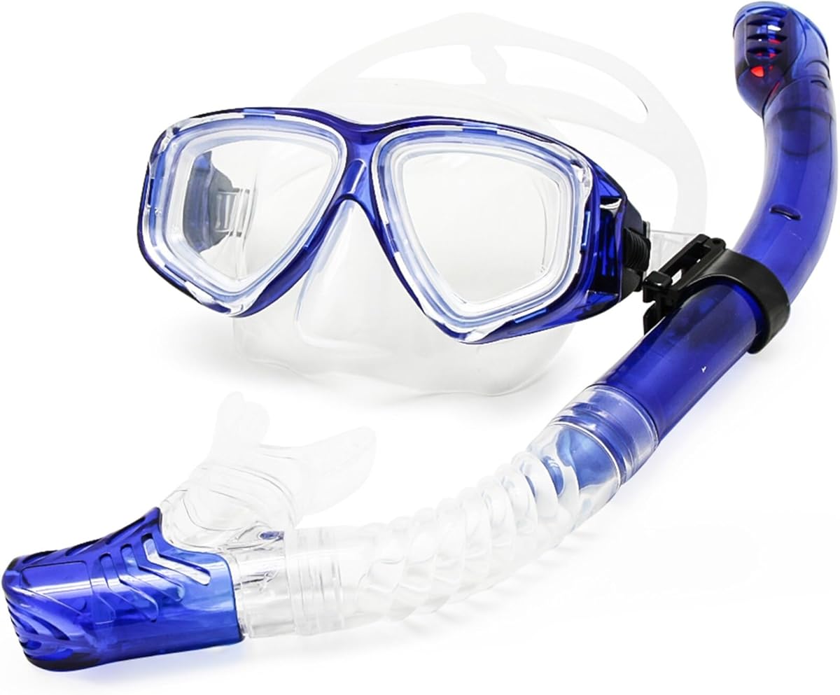 Optisches Diving Gear Set für Kurzsichtigkeit Schnorchel, unterschiedliche Stärke für jedes Auge, Tauchmaske, Top Dry Kurzsichtigkeit