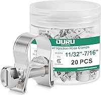 Vista 15 de Abrazadera de línea de combustible de acero inoxidable 304, 20 piezas ajustables de 19/32"-11/16" de diámetro (15-17mm), mini abrazaderas